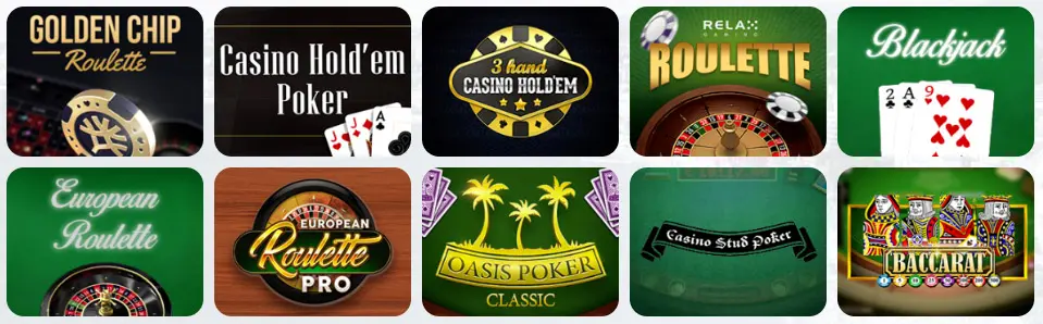 Jeux de table au Casino.io